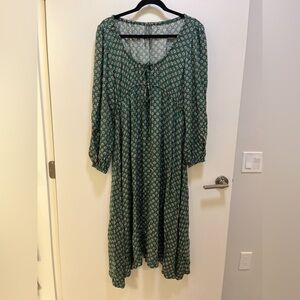 Anthropologie Long Sleeve Dress With Cute Tie Details
